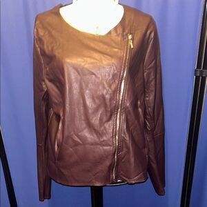Women's Cranberry Faux Leather Jacket